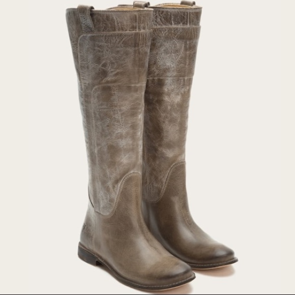 Frye Paige Tall Riding Boots- Gray